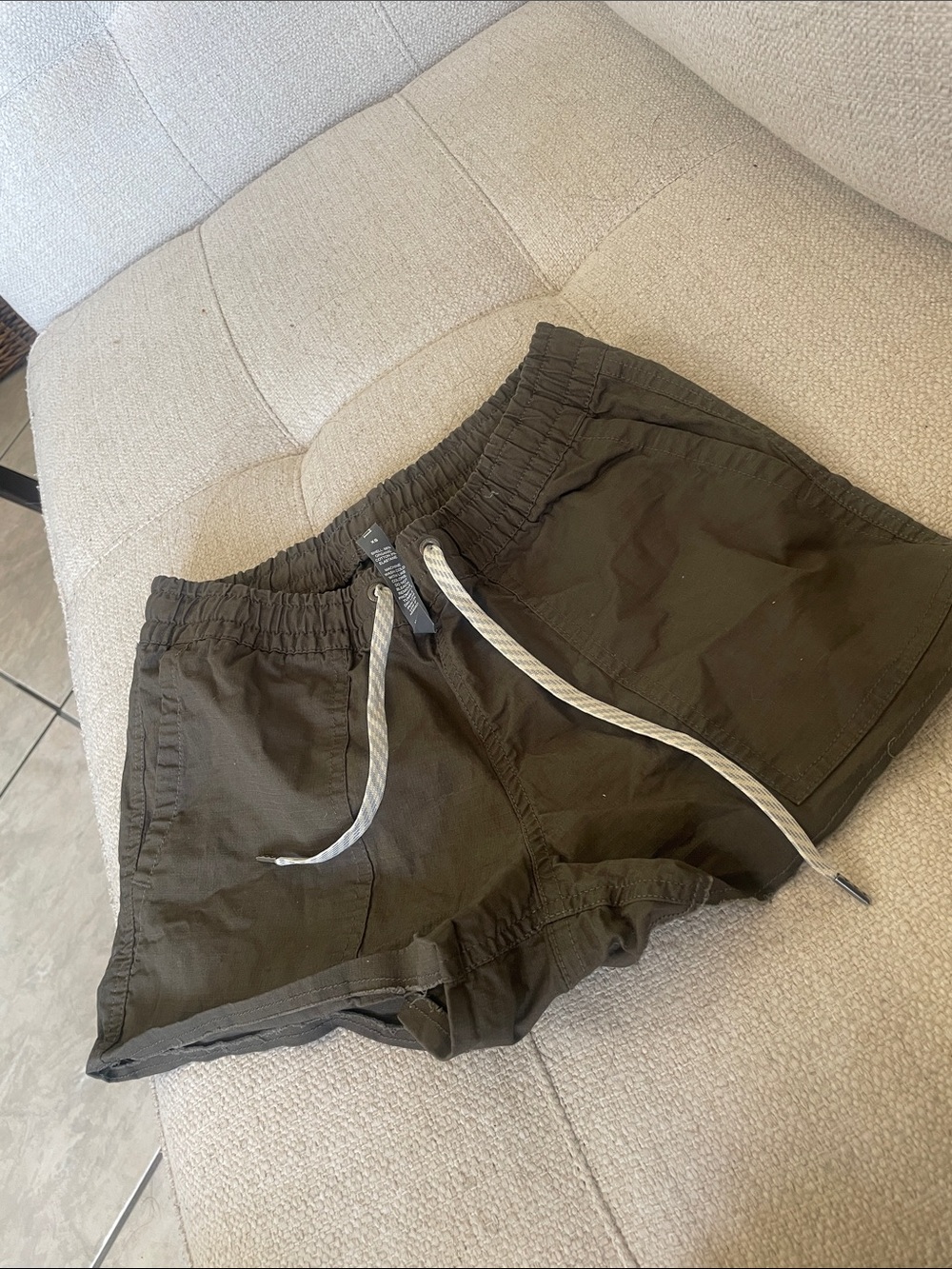Vuori Olive Green Athletic Drawstring Shorts
